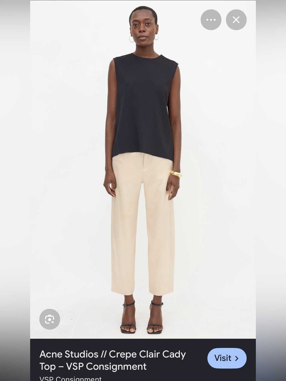 ACNE STUDIOS Clair Cady Crepe Tank Blouse Top 36 s 4 6 - Picture 2 of 7